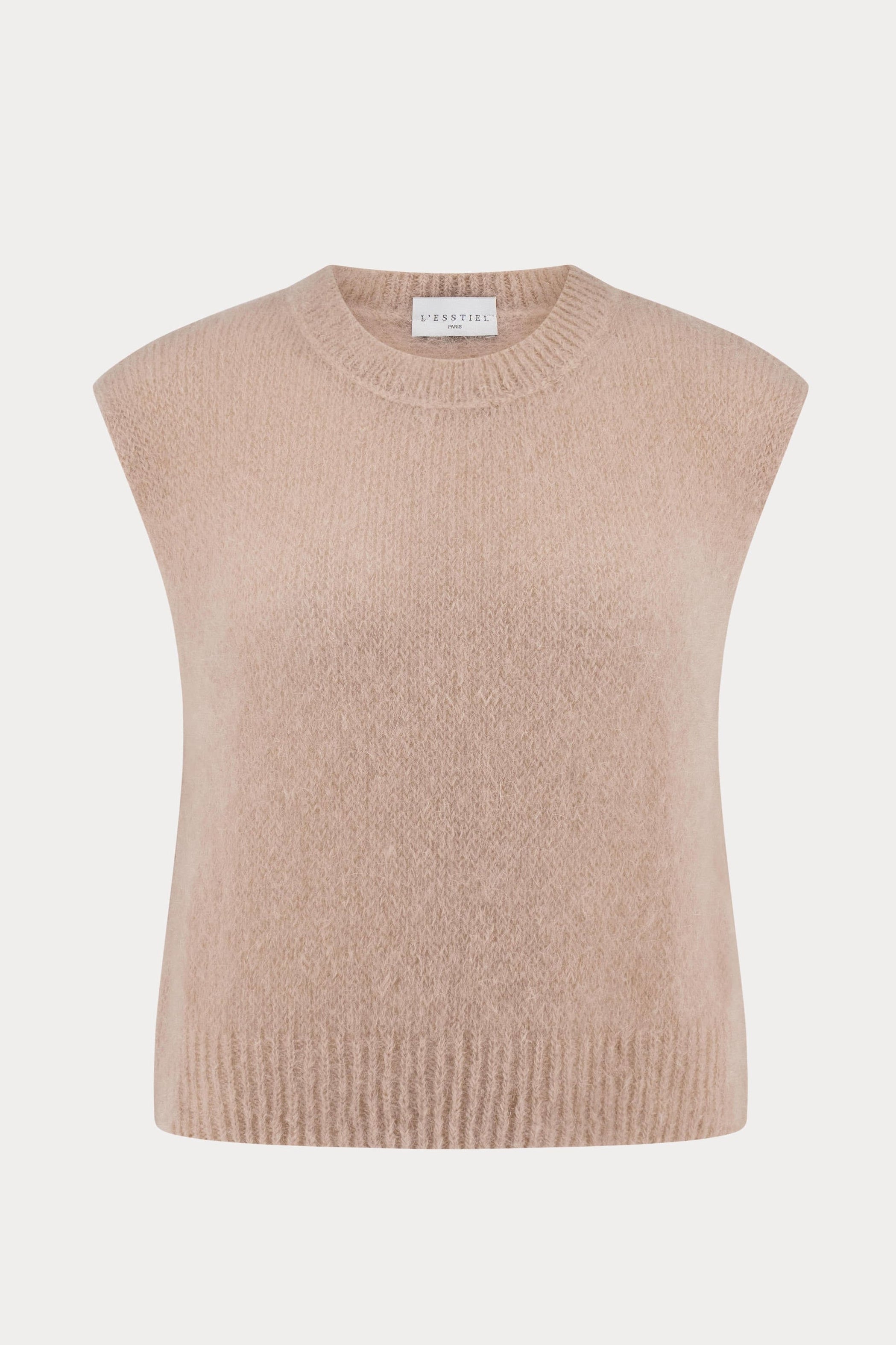 Beige mohair mouwloze pullover-MyEssentials