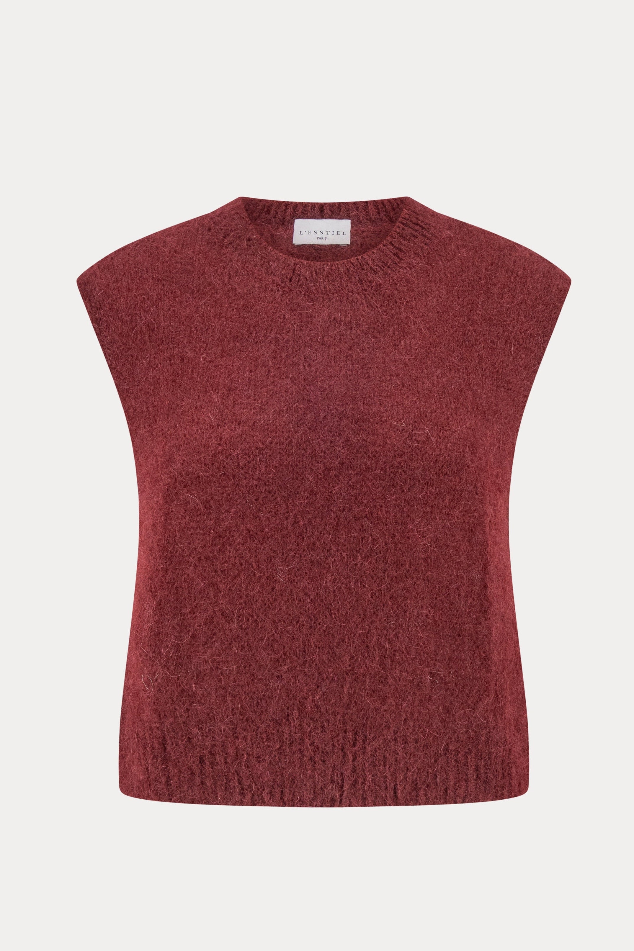 Bordeauxrode mohair mouwloze pullover-MyEssentials