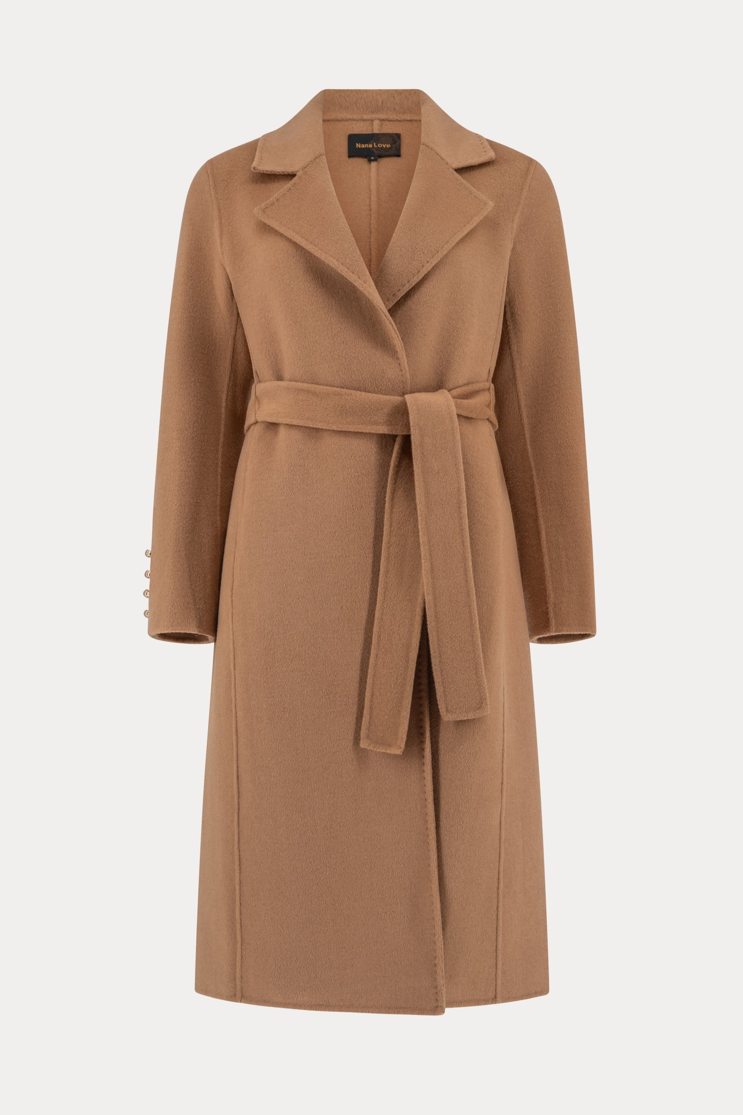 Camelkleurige wollen mantel-MyEssentials