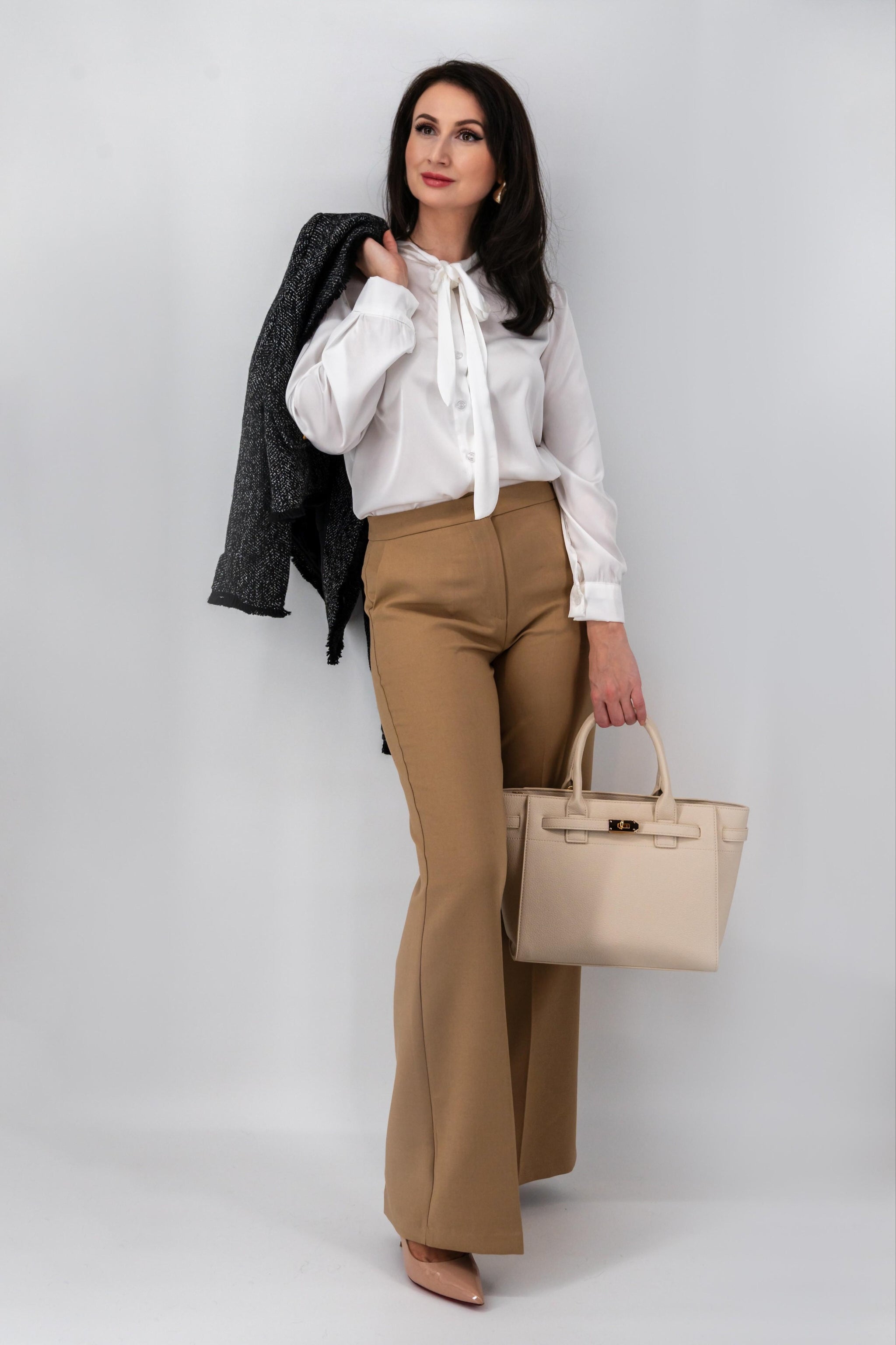 Elegante beige high waist broek-MyEssentials