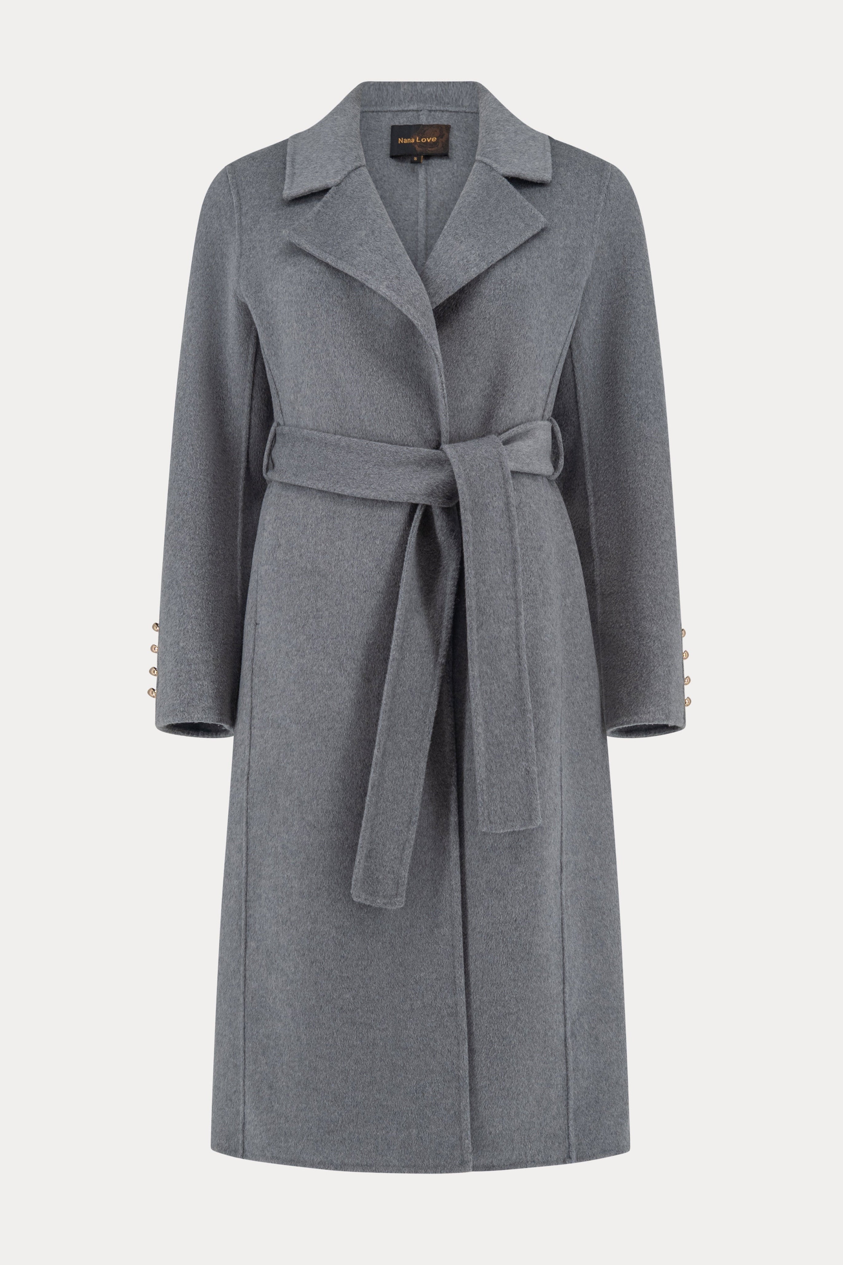 Grijze mantel in wolmix-MyEssentials