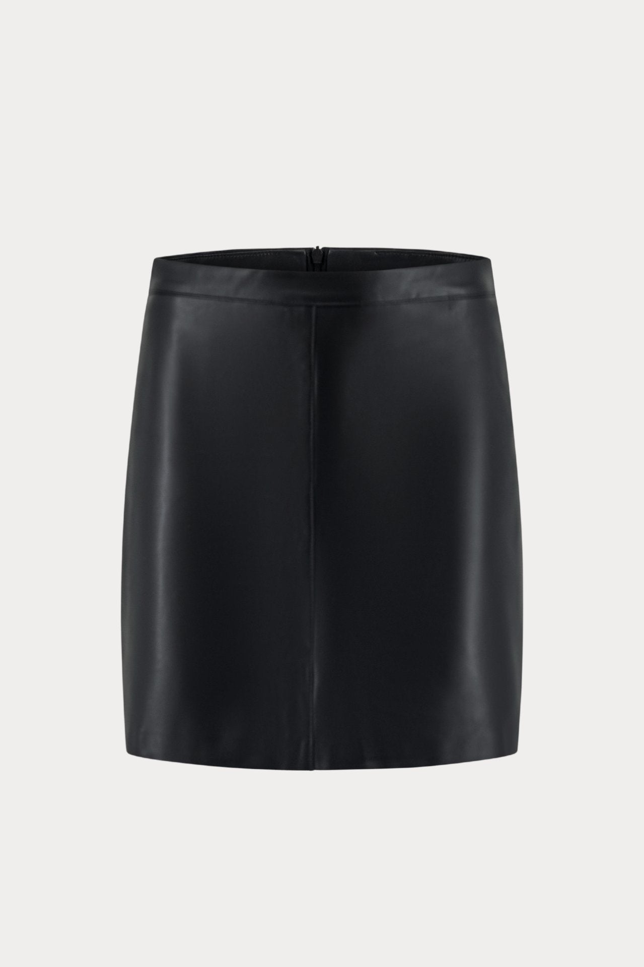 Zwarte imitatieleren rok-MyEssentials