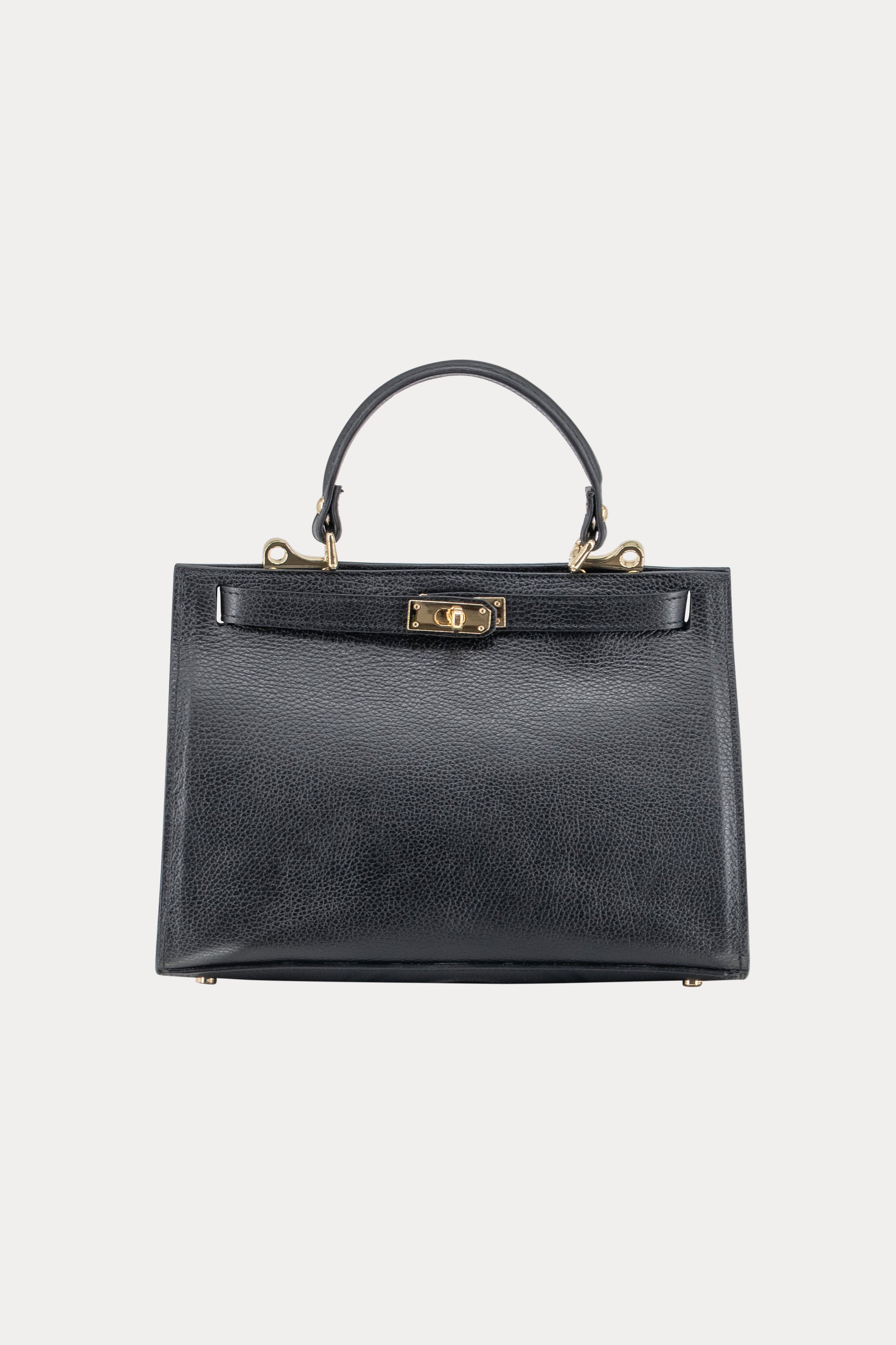 Zwarte leren tas-MyEssentials