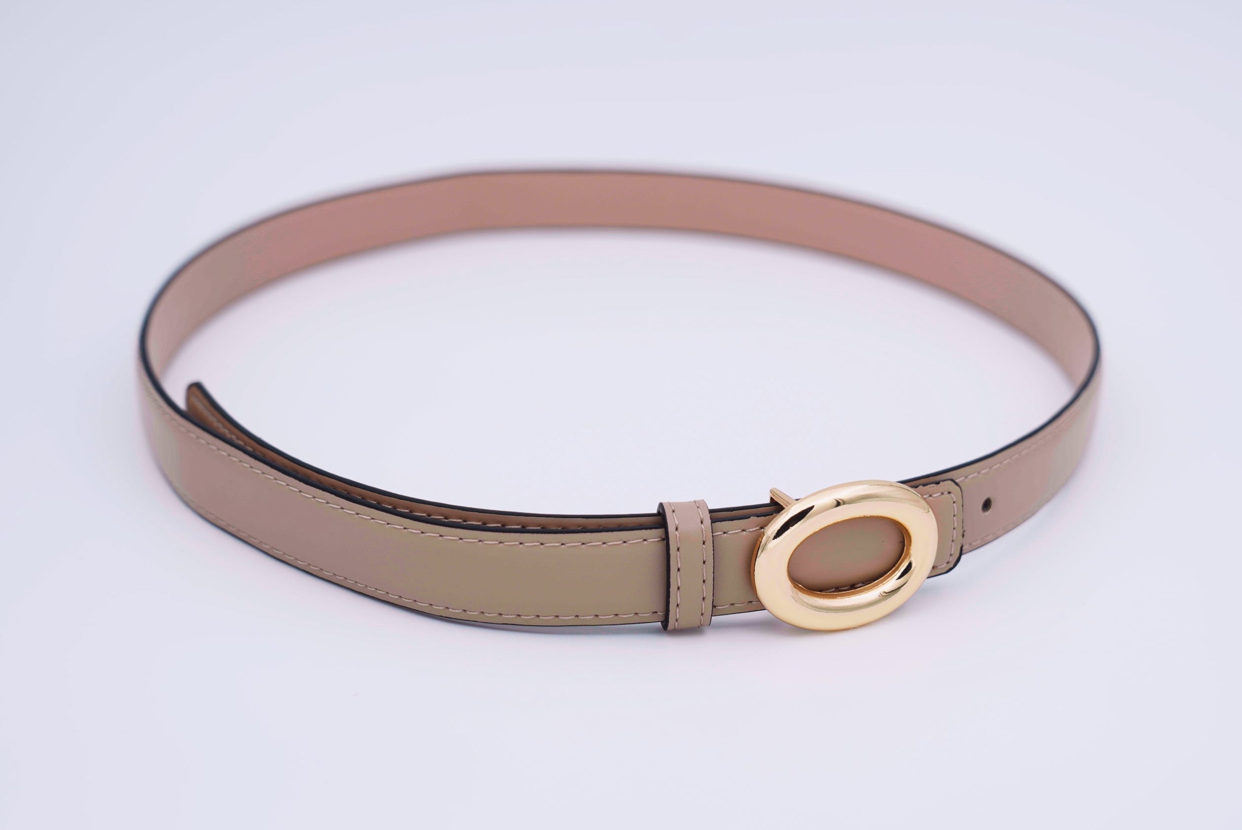 Taupe PU leather belt