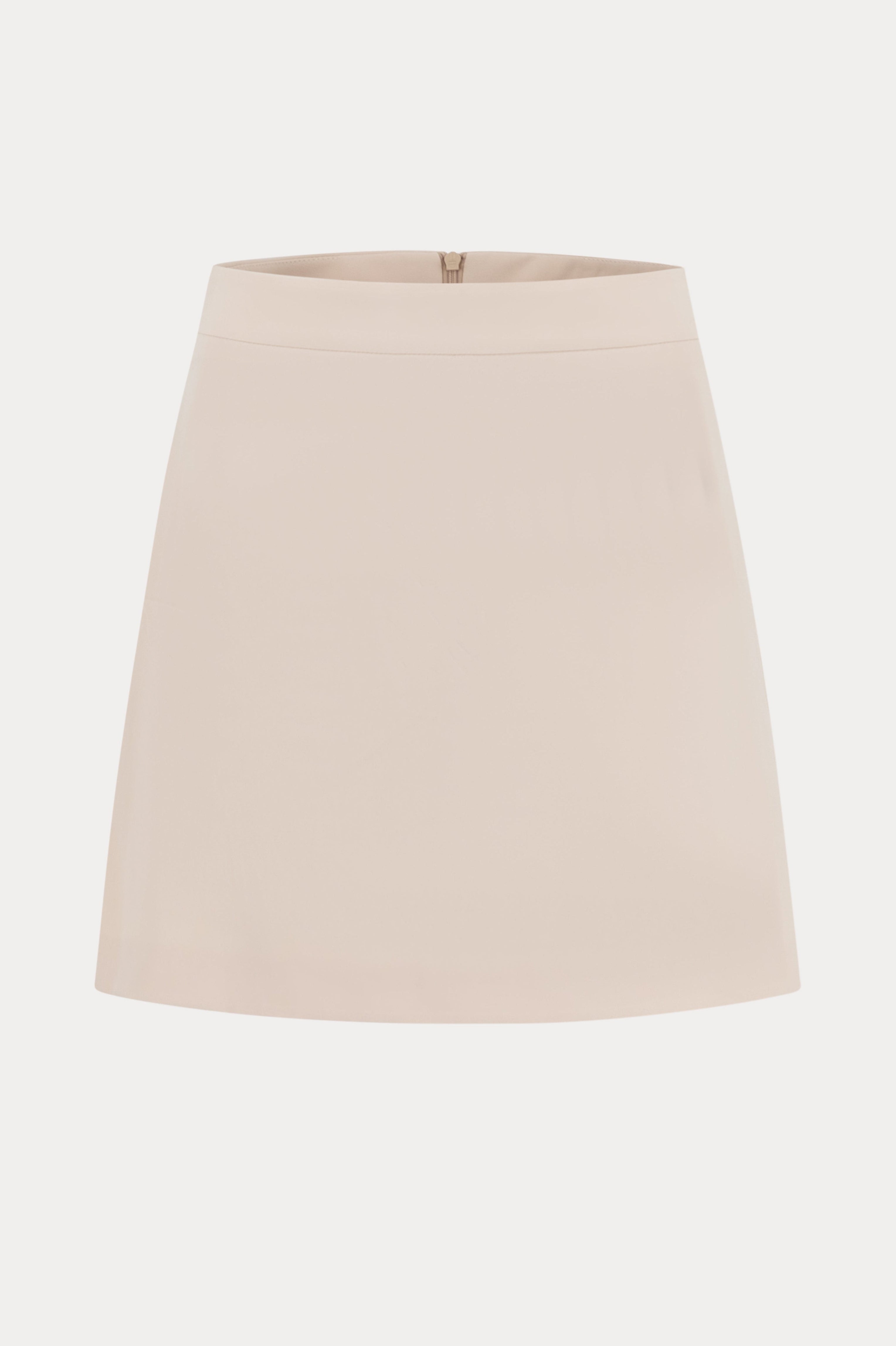 Beige A-lijn rok met gladde afwerking-MyEssentials