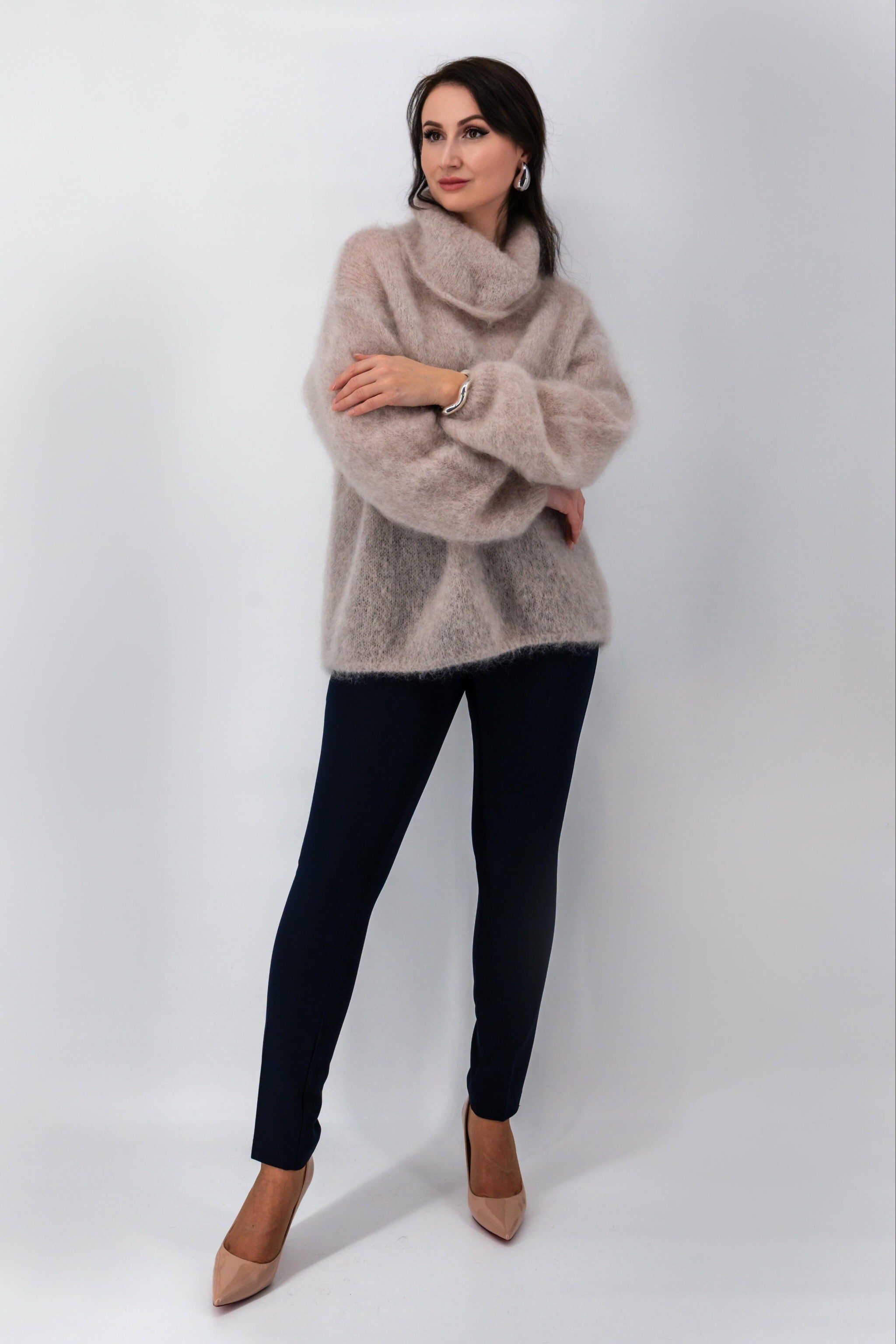 Beige coltrui met kid mohair-MyEssentials