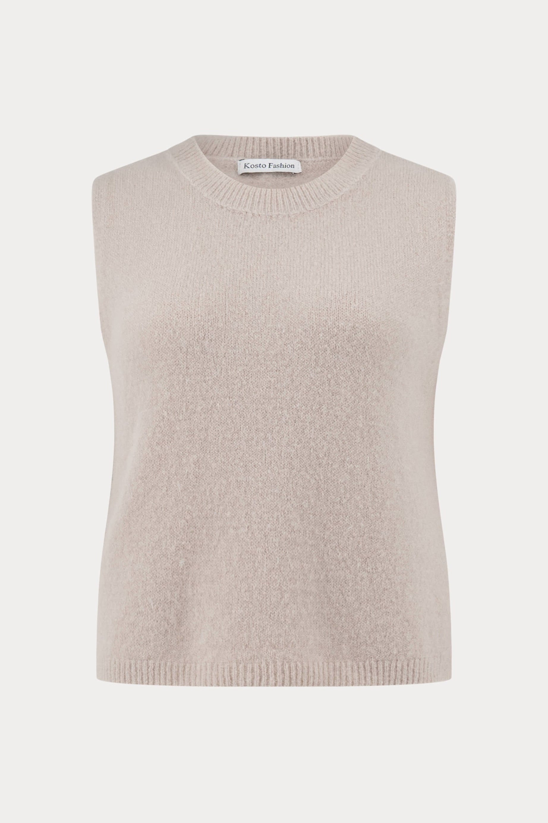 Beige mouwloze alpaca-pullover-MyEssentials