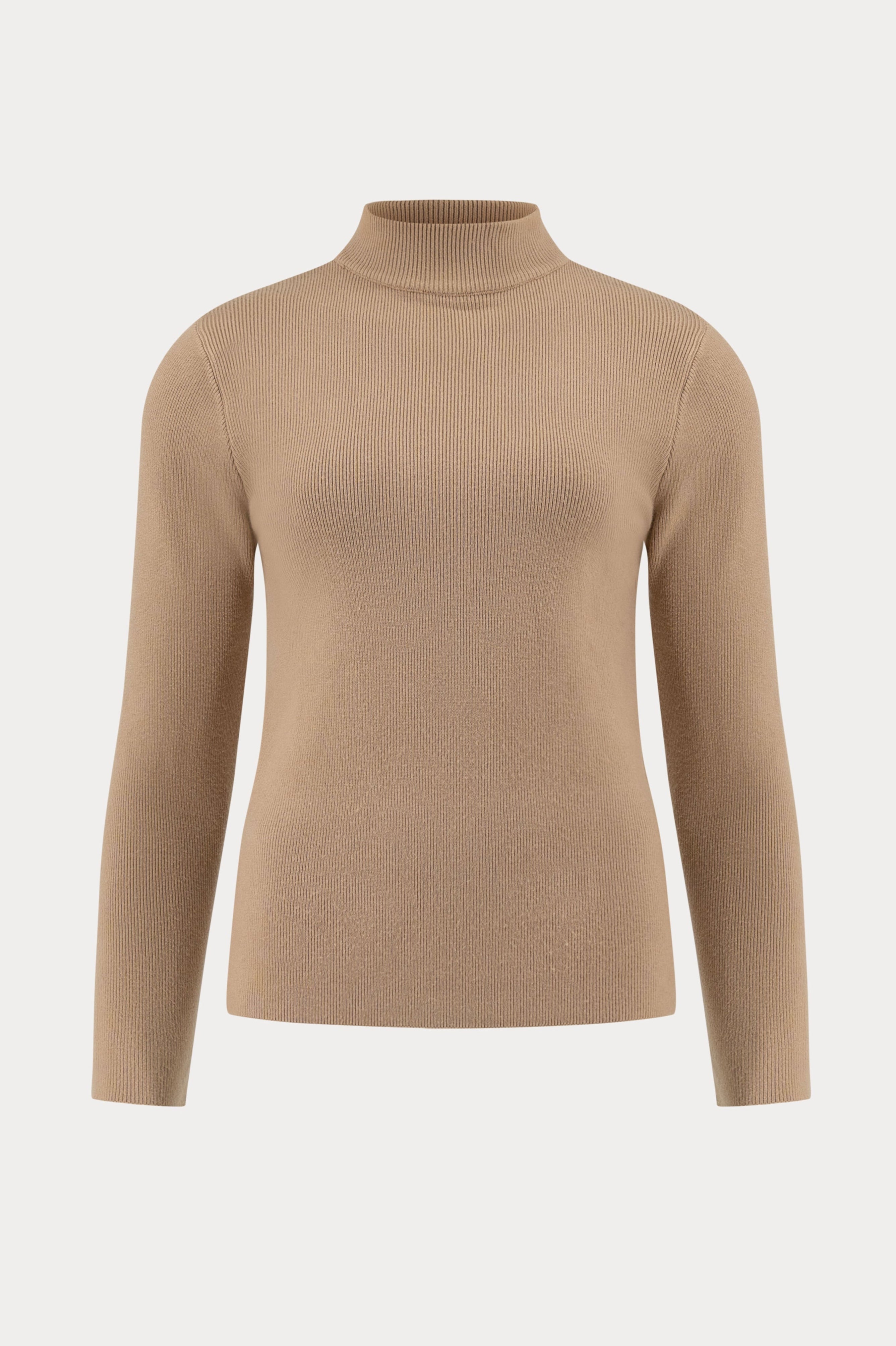 Beige pullover met opstaande kraag-MyEssentials