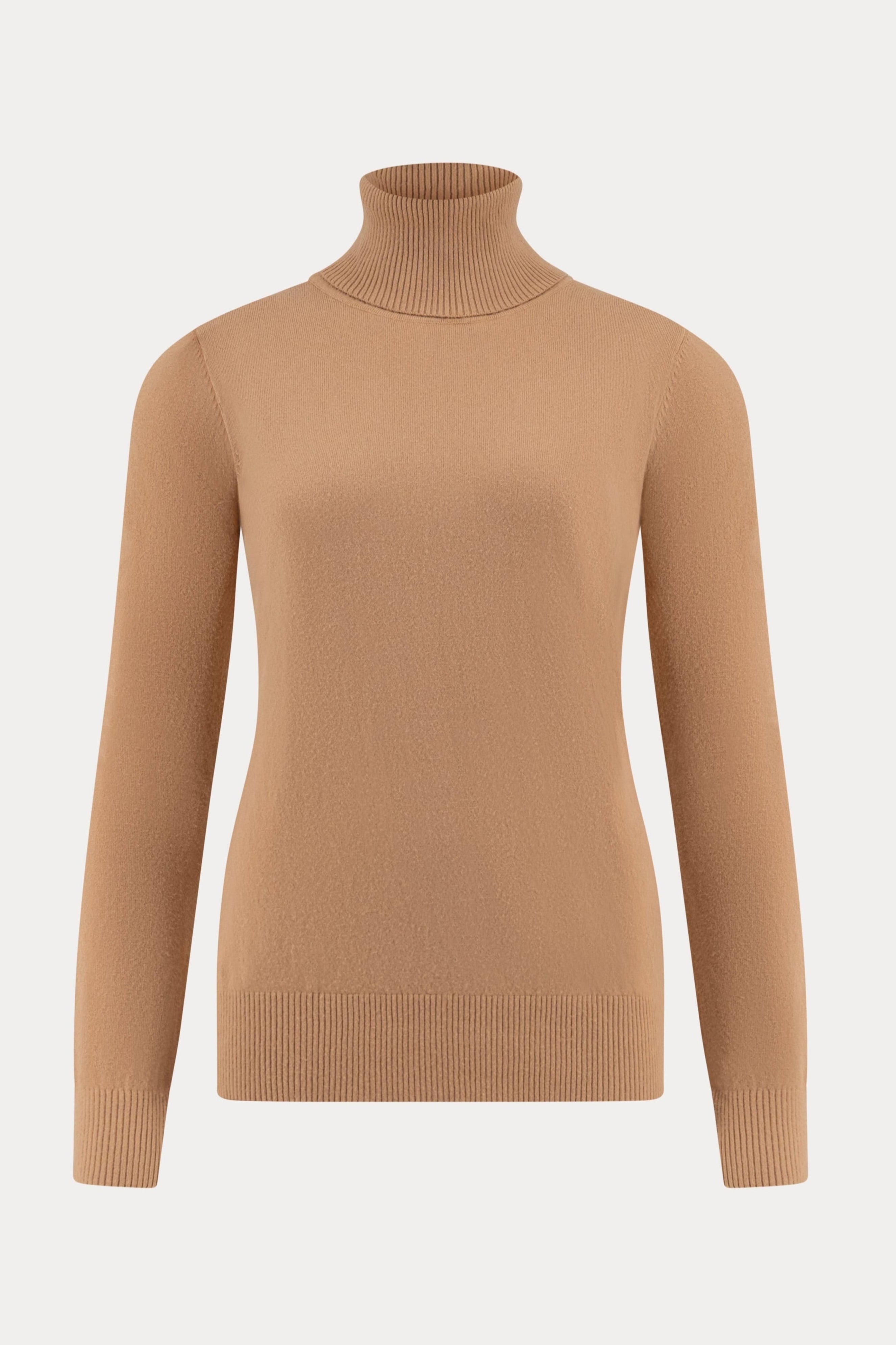 Camelkleurige rolkraagtrui met kasjmier-MyEssentials