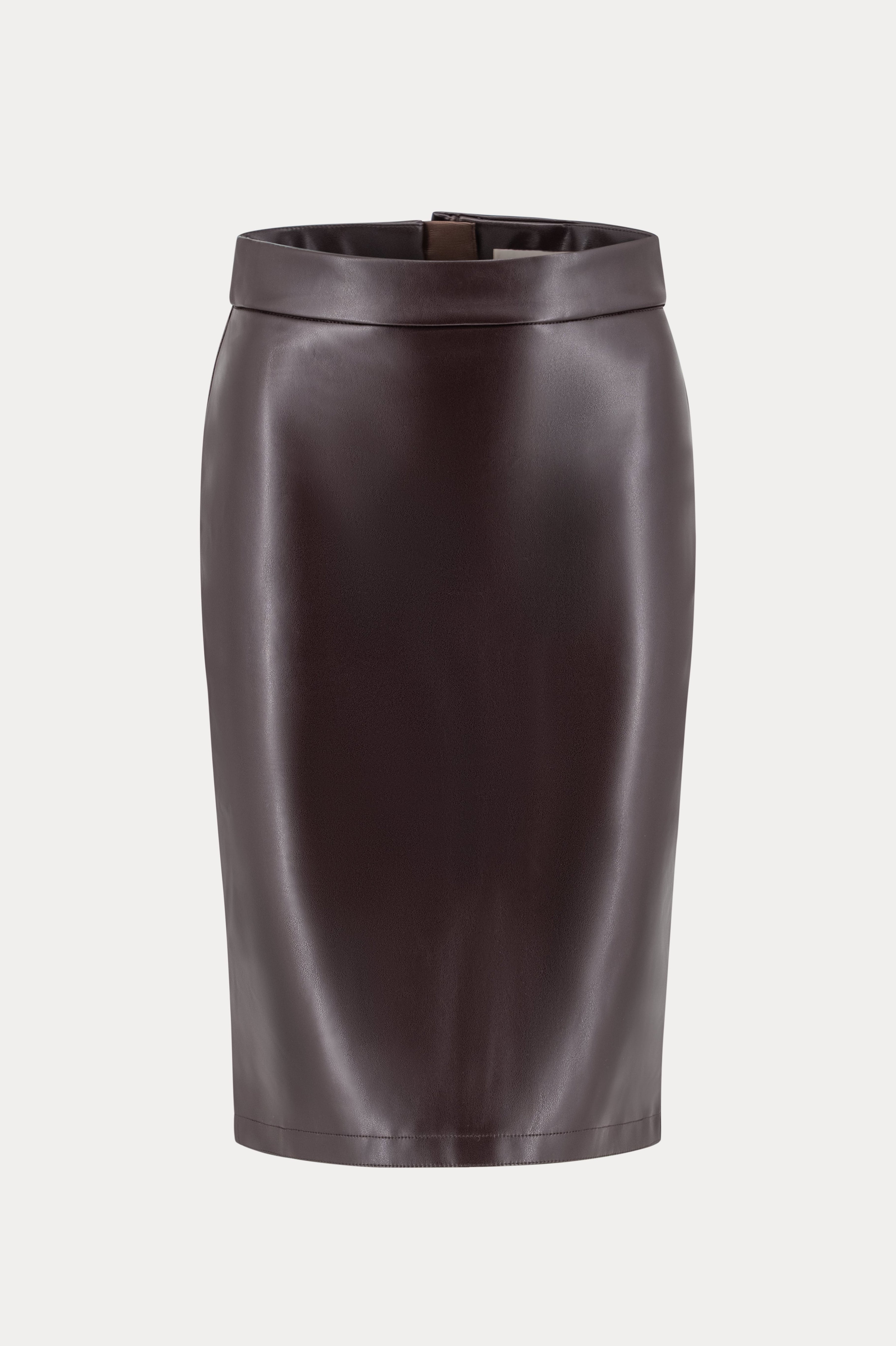 Donkerbruine kokerrok in imitatieleer-MyEssentials