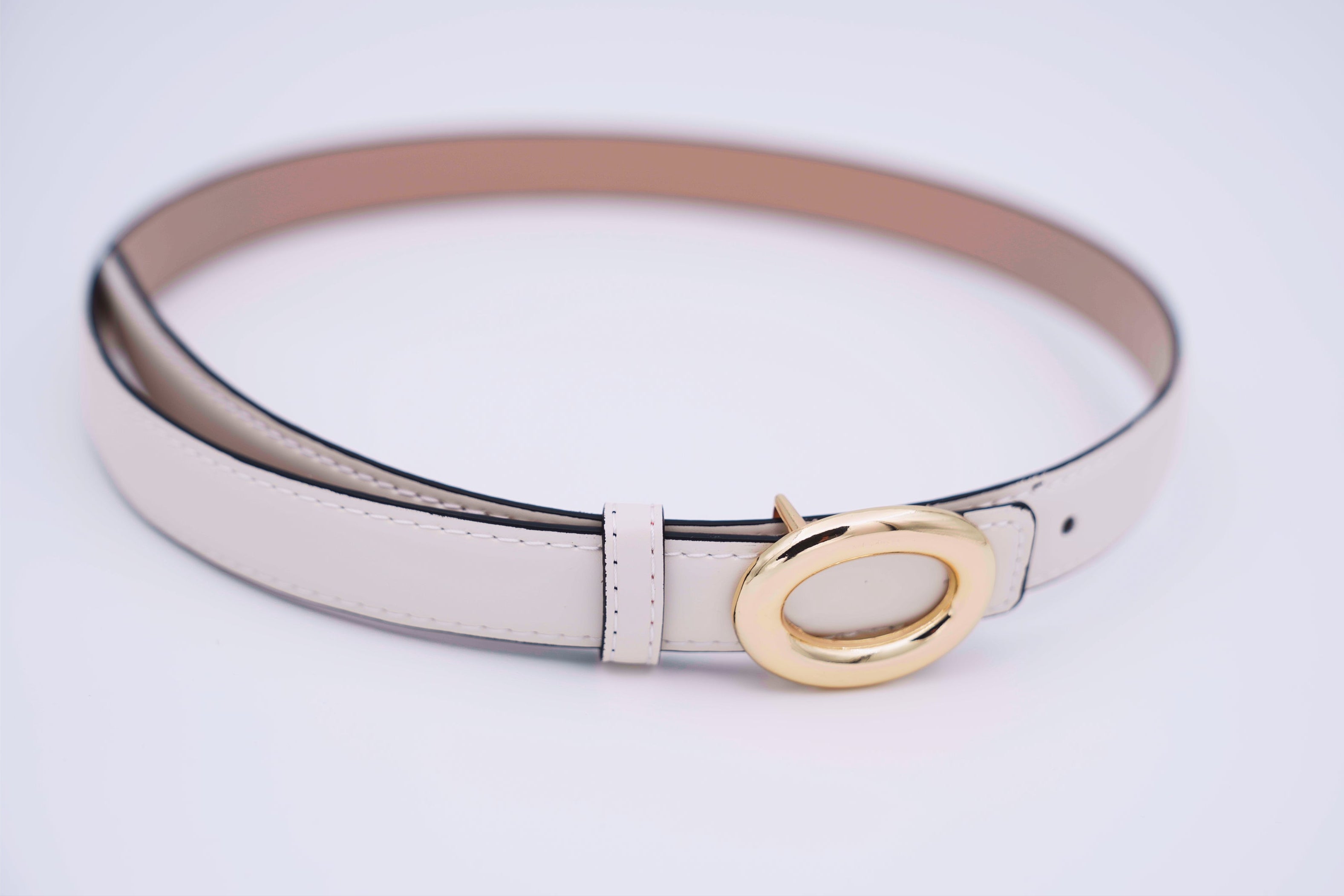 Gebroken witte riem in imitatieleer-MyEssentials