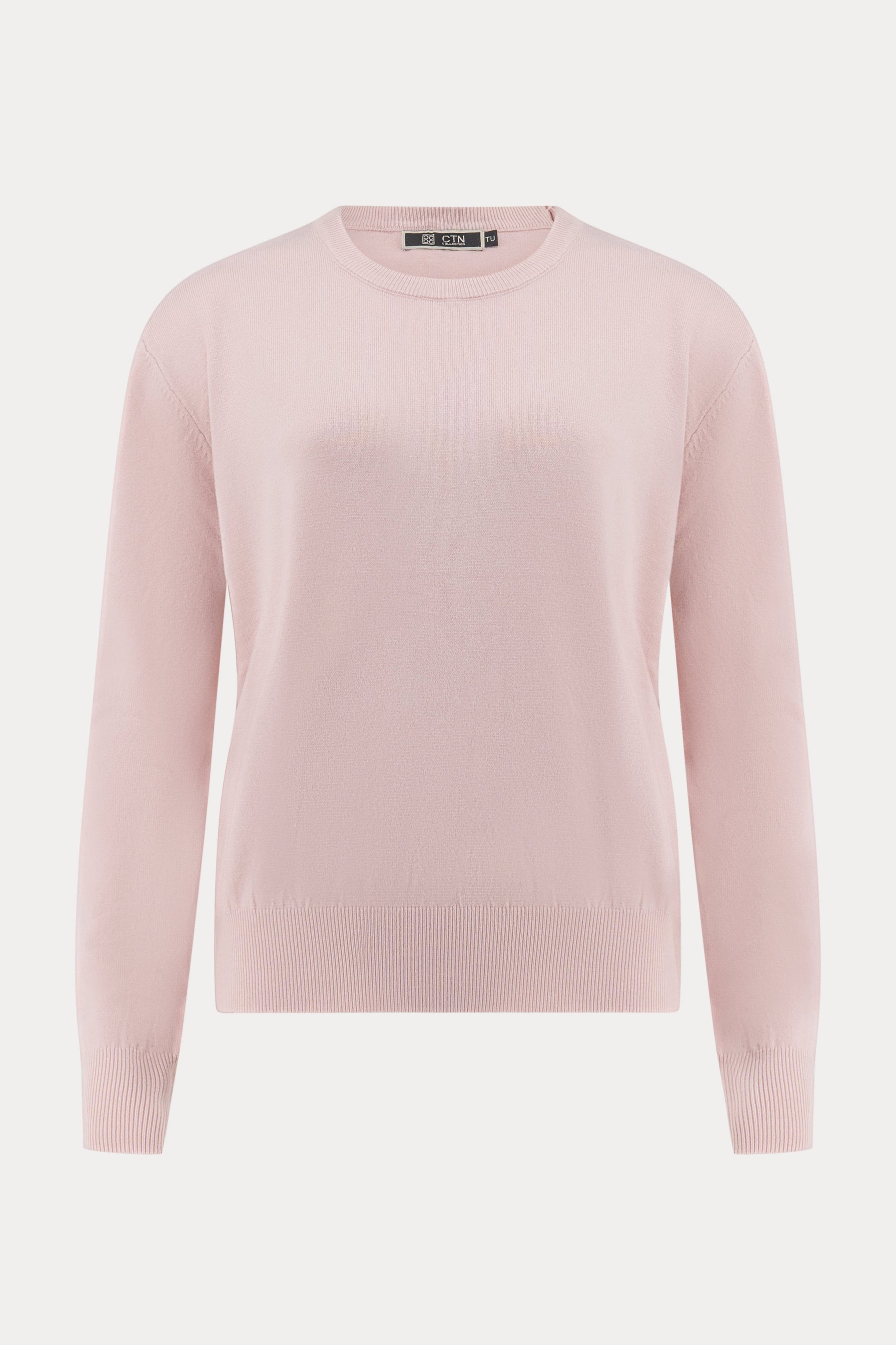 Lichtroze pullover in viscoseblend-MyEssentials