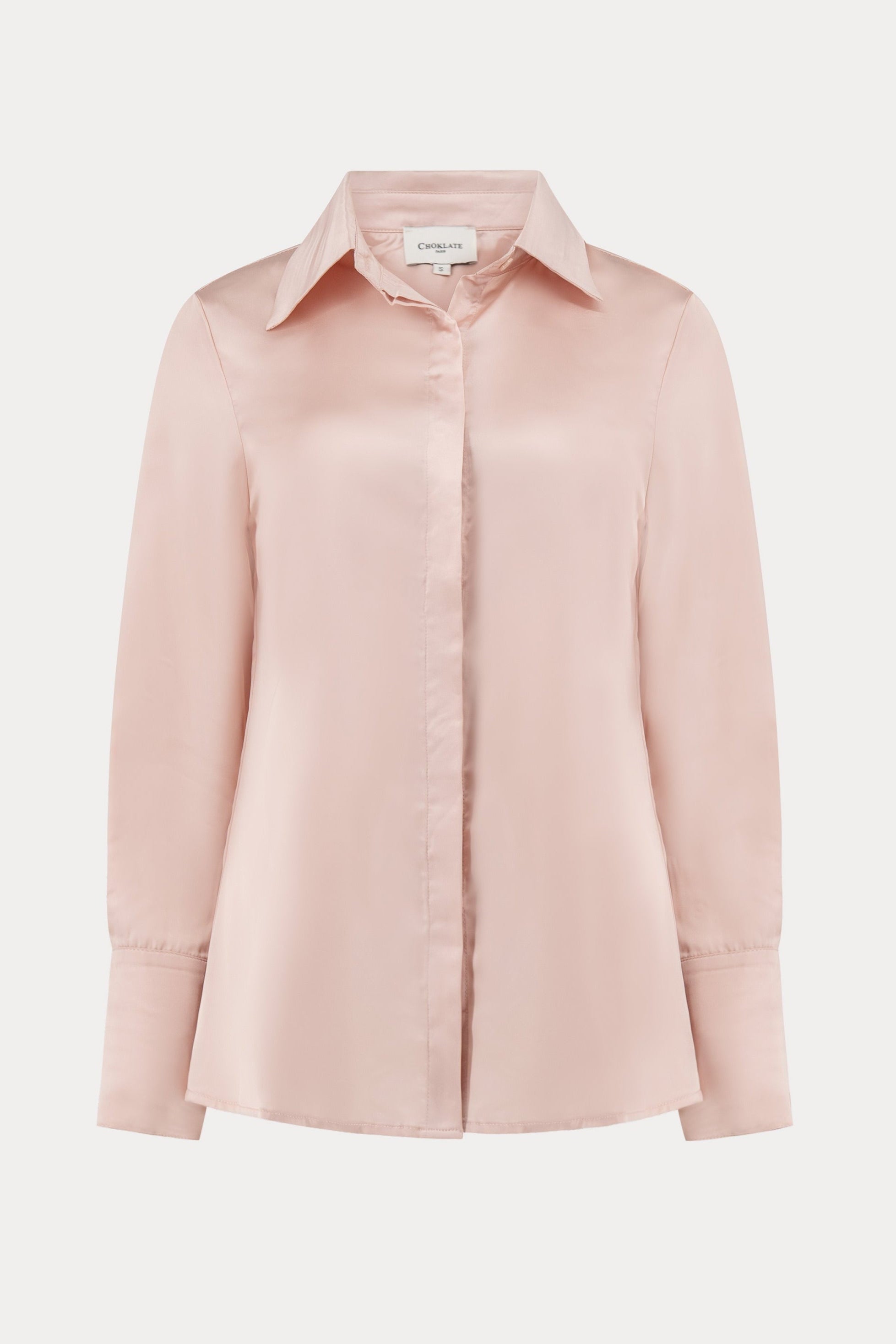 Lichtroze satijnen blouse-MyEssentials