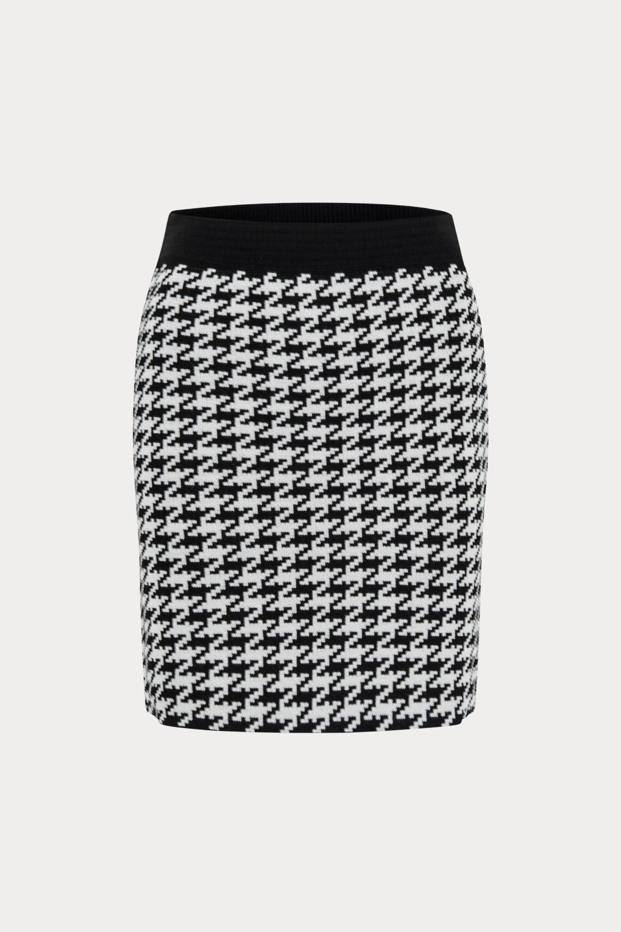 Wit-zwarte gebreide minirok-MyEssentials