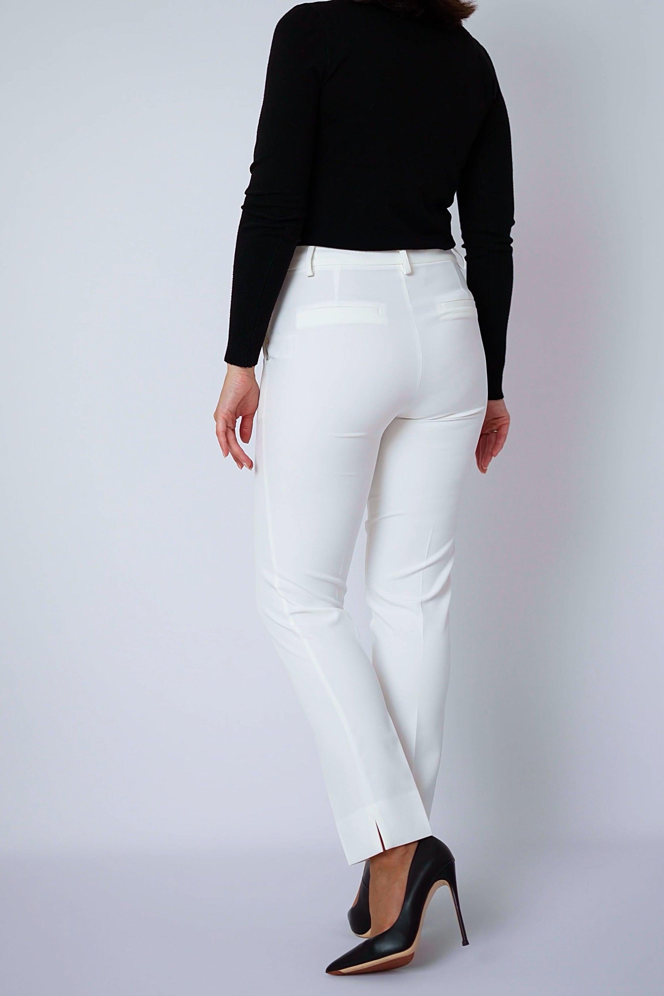 Witte broek met toelopende pijpen-MyEssentials