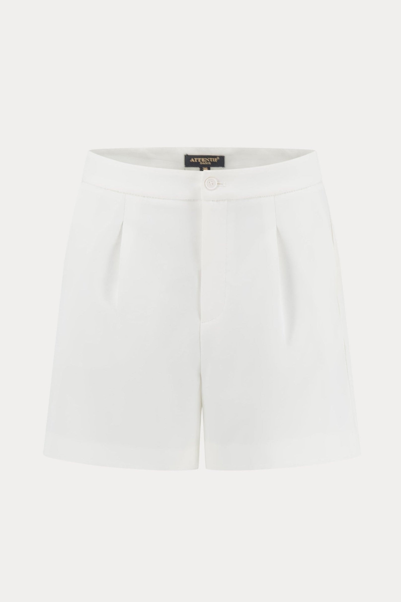 Witte high-waisted shorts met persplooi-MyEssentials