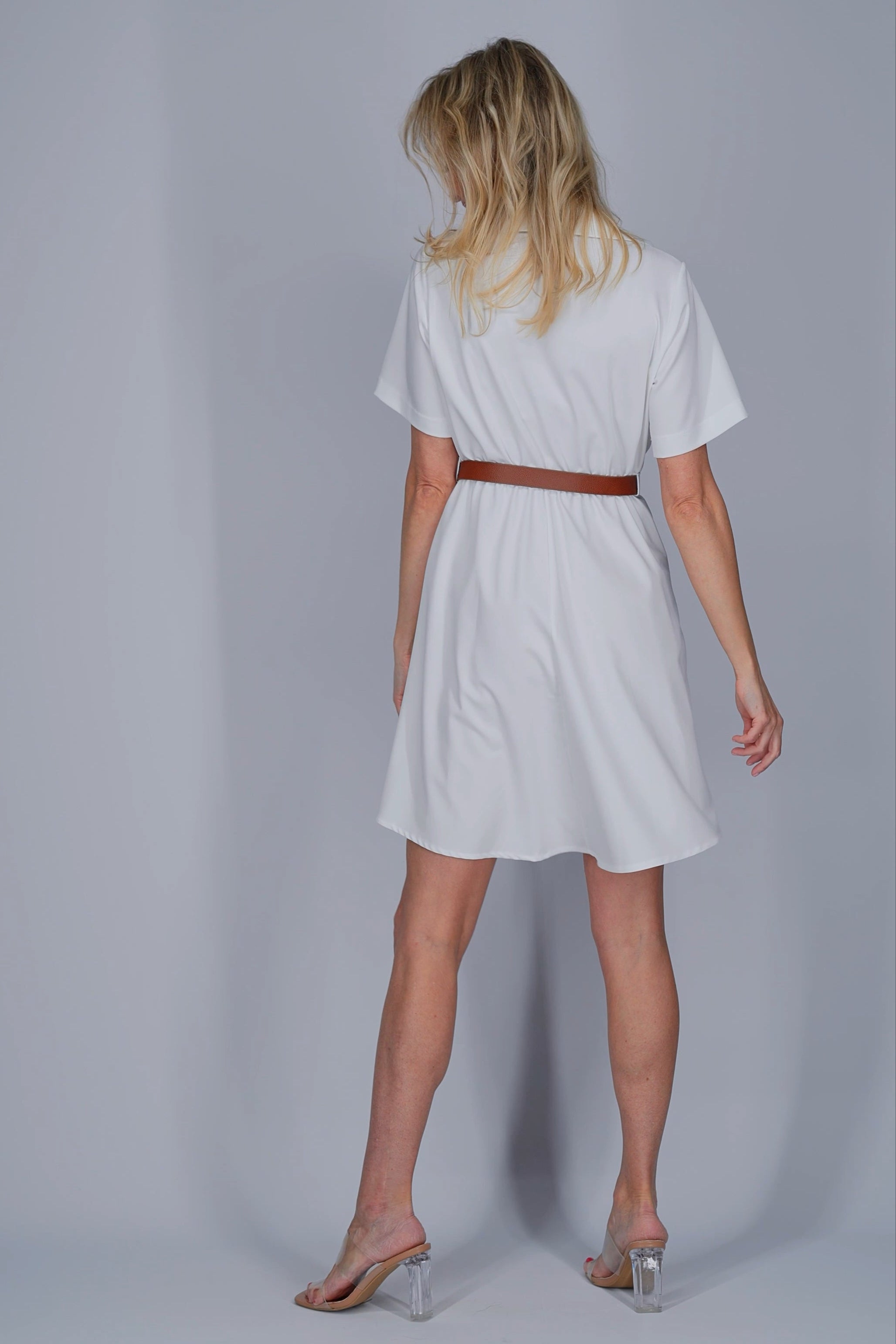 Witte jurk met korte mouwen-MyEssentials