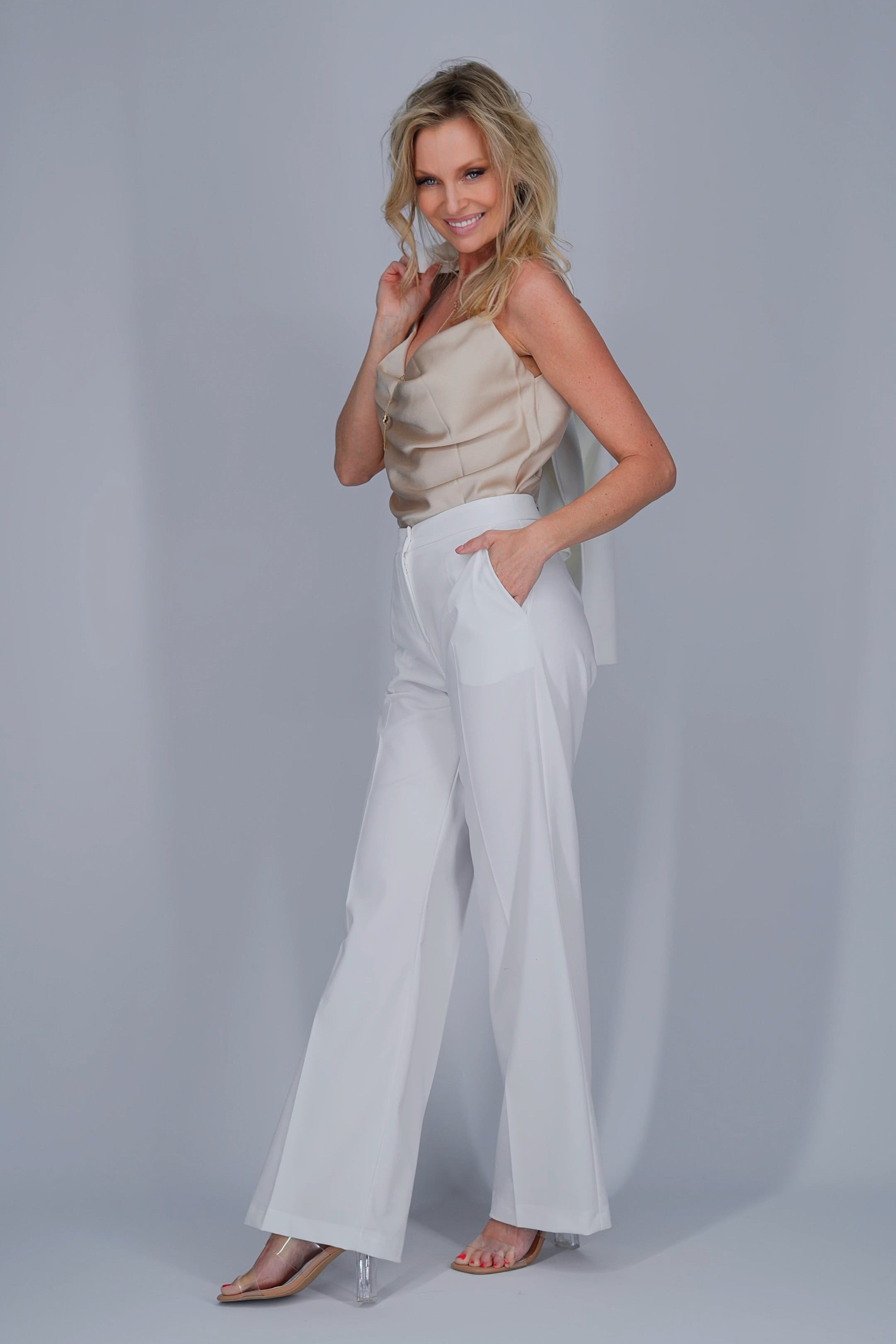 Witte rechte broek-MyEssentials