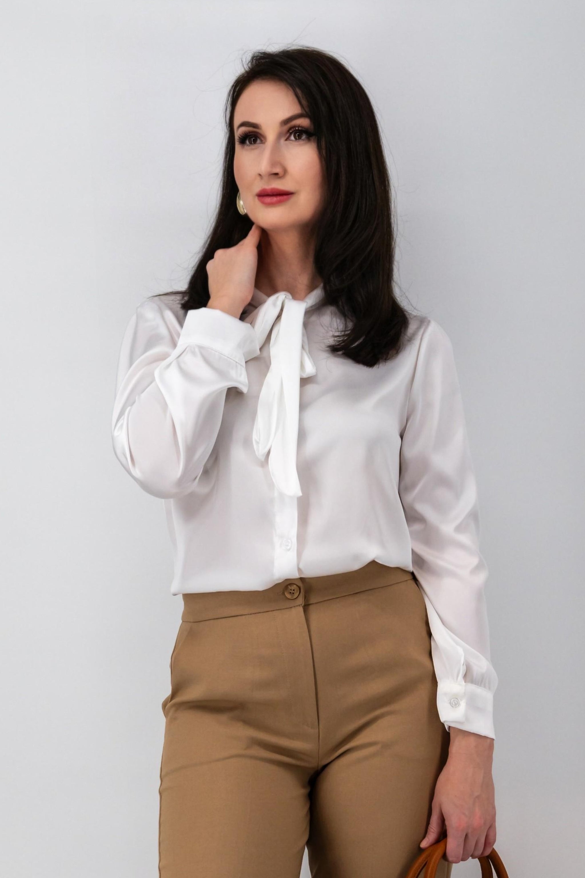 Witte satijnen blouse-MyEssentials