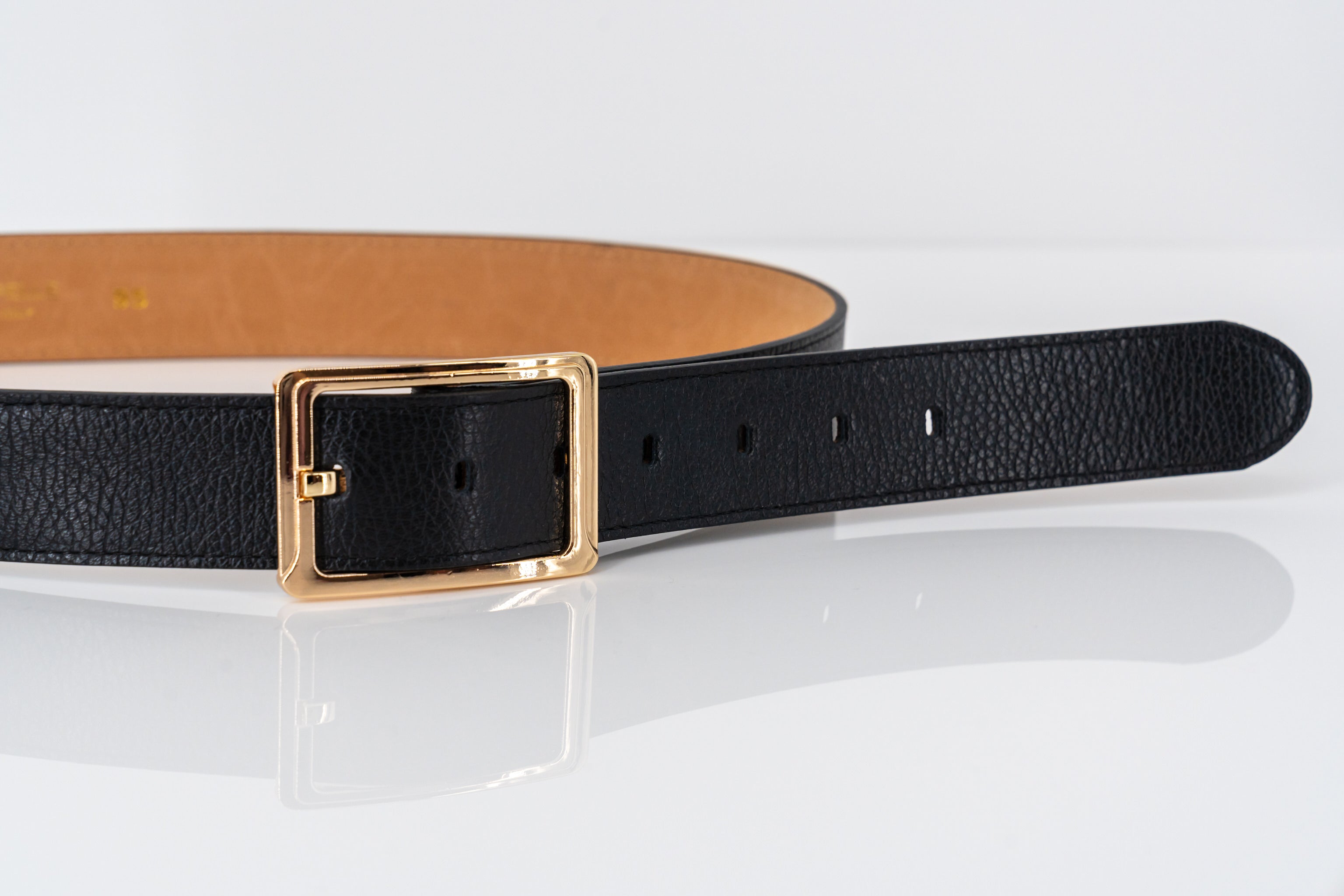 Zwarte brede riem in echt leder-MyEssentials