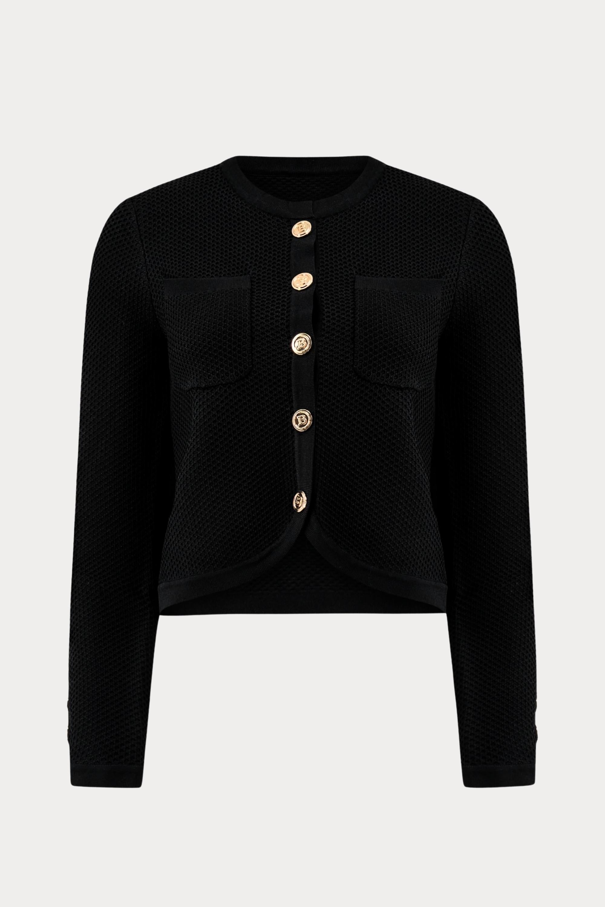 Zwarte cardigan met knopen-MyEssentials