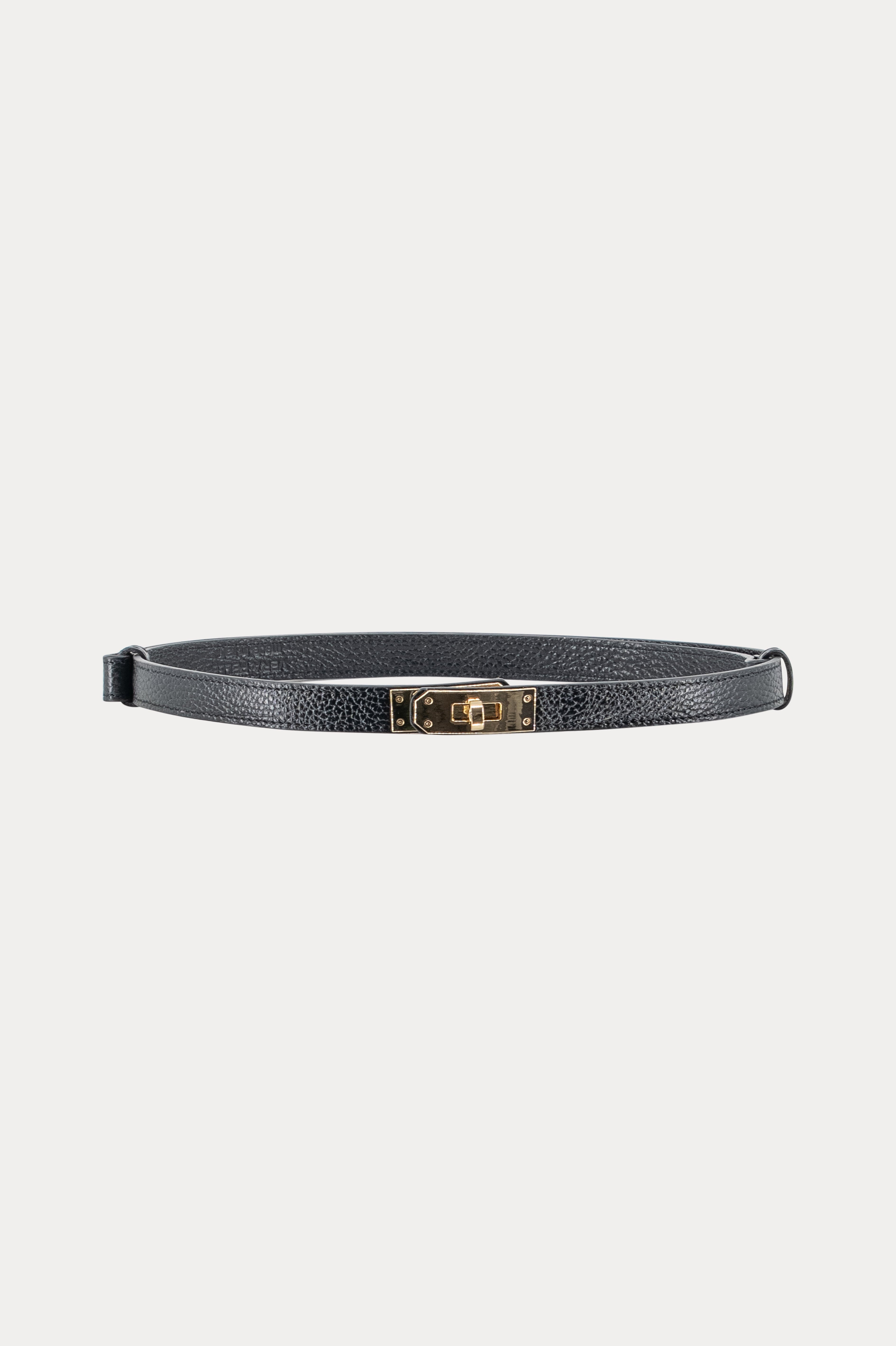 Zwarte leren decoratieve riem-MyEssentials